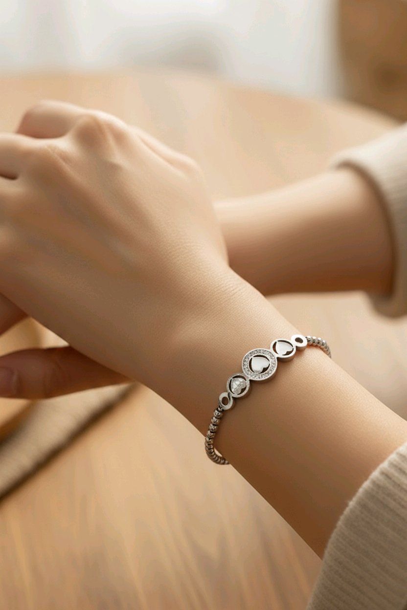 WOMEN'S STAINLESS STEEL SLIDING BRACELET TREE OF LIFE LADIE'S JEWELLERY