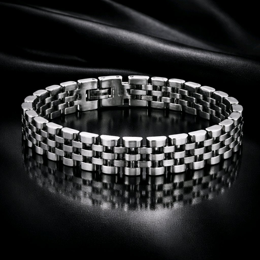 HIGH QUALITY MEN'S WOMEN'S STAINLESS STEEL CLASSIC SILVER BRACELET