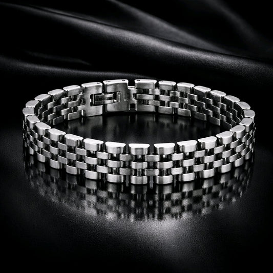 HIGH QUALITY MEN'S WOMEN'S STAINLESS STEEL CLASSIC SILVER BRACELET