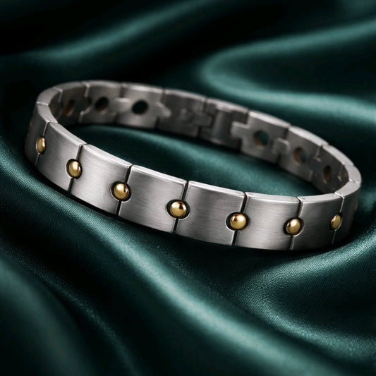MEN'S LADIE'S STAINLESS STEEL MAGNETIC BRACELET 5 IN ONE SILVER/GOLD MS2