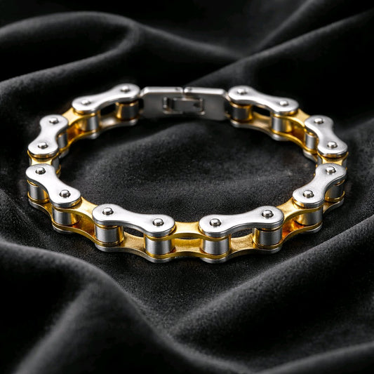 LARGE BIKER GOTHIC STAINLESS STEEL 316L BIKE CHAIN BRACELET