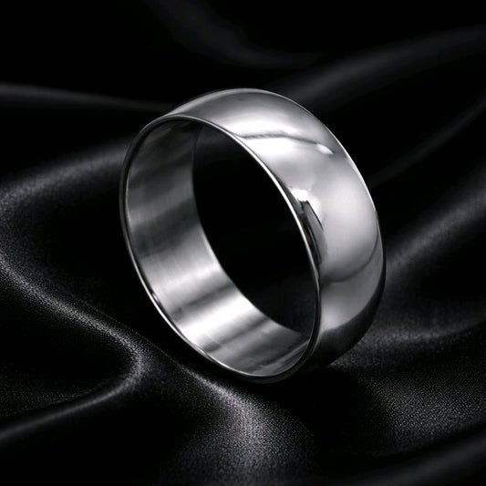 RING BAND HIGH POLISH STAINLESS STEEL 316L WOMEN'S MEN'S DESIGN 6MM LARGE 01