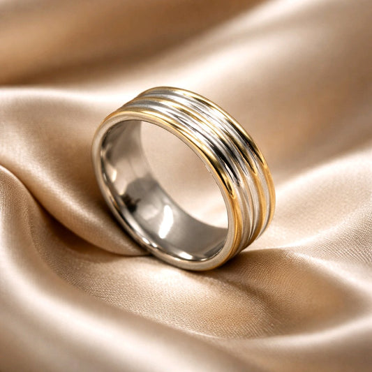 RING STAINLESS STEEL 316L POLISHED SILVER&GOLD  MEN'S WOMEN'S