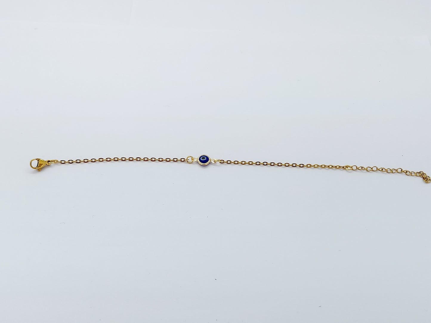 Women's 18K GOLD PLATED Turkish greek evil blue eye BRACELET stainless steel