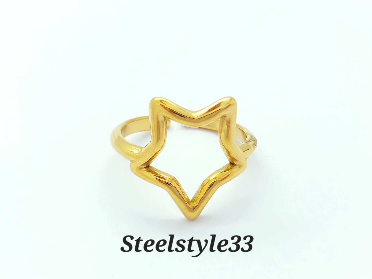 Gold Star Ring, Adjustable Ring, Stainless Steel, Chunky Ring, Open Ring, Gift (Copy)