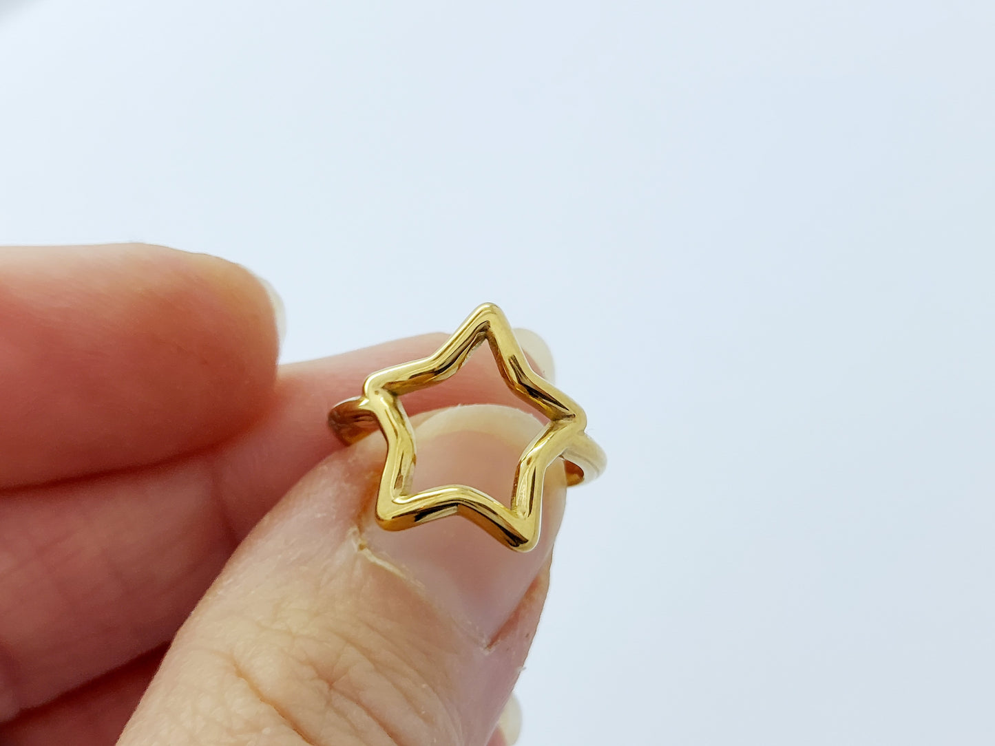 Gold Star Ring, Adjustable Ring, Stainless Steel, Chunky Ring, Open Ring, Gift (Copy)