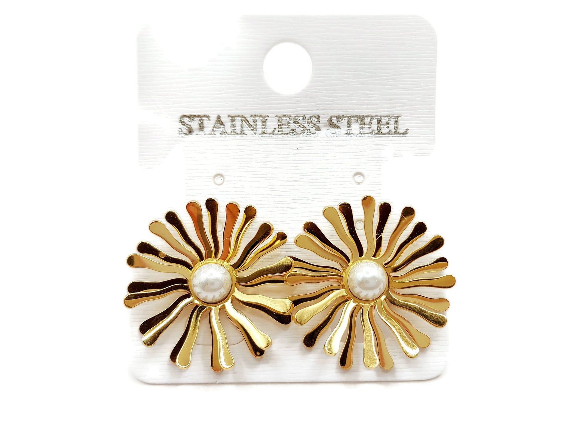 Elegant  Daisy Flower earrings,18k Gold Plated, waterproof Gold Earrings, flower earrings, fashion jewellery, studs earrings steelstyle33