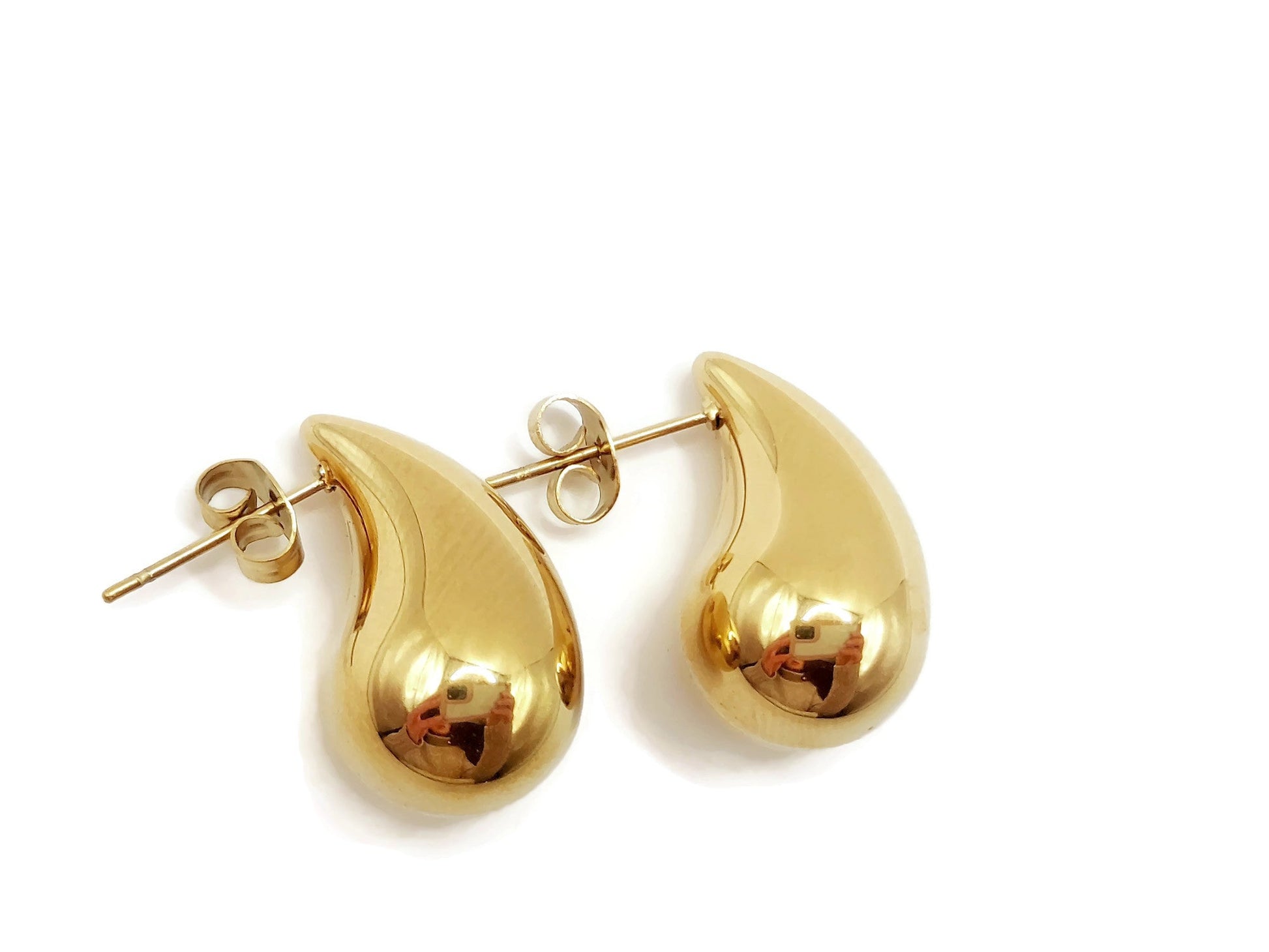 Tear drop earrings, 18k Gold Plated, waterproof Gold Earrings, tear drop earrings, fashion jewellery, gift steelstyle33