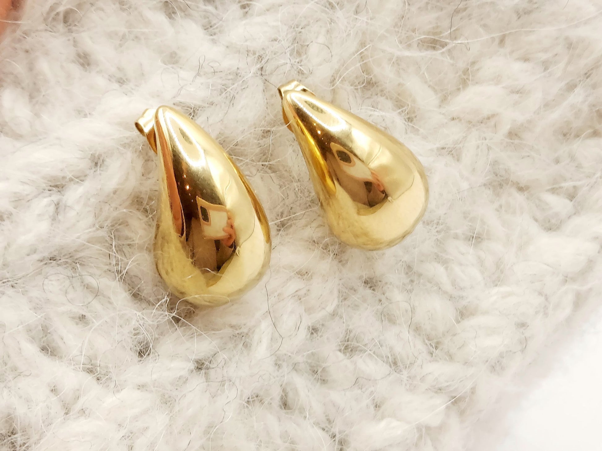Tear drop earrings, 18k Gold Plated, waterproof Gold Earrings, tear drop earrings, fashion jewellery, gift steelstyle33
