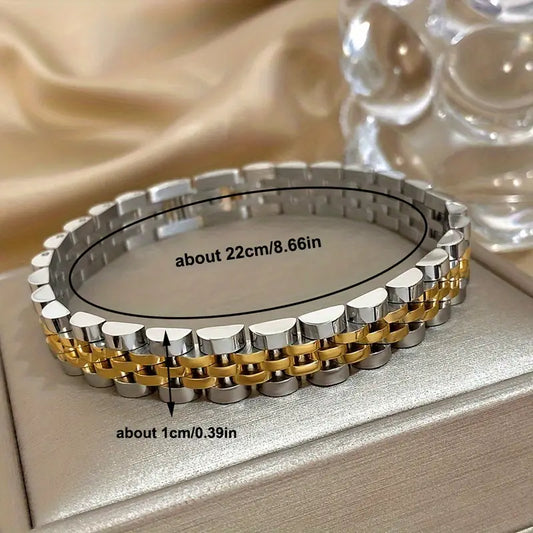 HIGH QUALITY MEN'S WOMEN'S STAINLESS STEEL CLASSIC BRACELET SILVER/GOLD