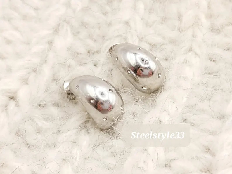 Elegant Silver Teardrop Earrings with Cubic Zirconia - Waterproof Fashion Jewelry for Women steelstyle33
