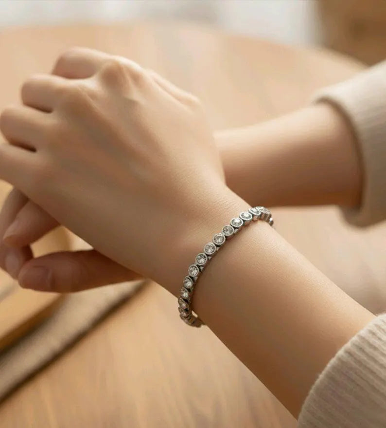 LADIE'S ELEGANT FULL BIO MAGNETIC BRACELET WITH ZIRCON STONES MZ3