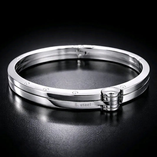 Handcuff stainless steel bracelet WRISTBAND MEN'S JEWELLERY BRACELET SILVER
