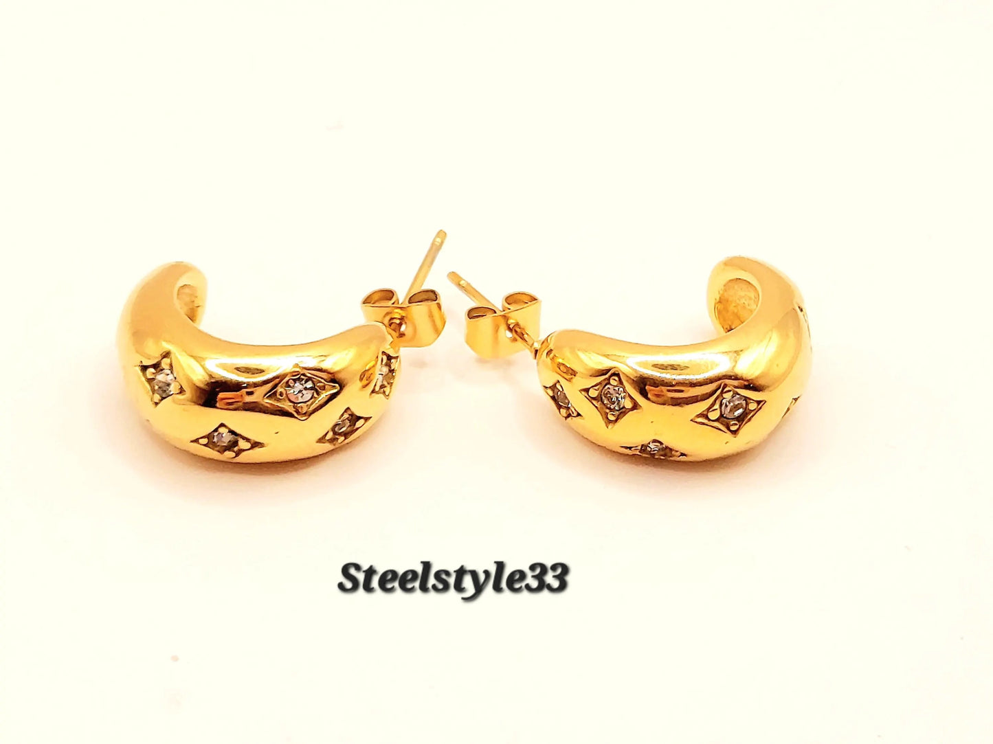 Elegant Silver Teardrop Earrings with Cubic Zirconia - Waterproof Fashion Jewelry for Women (Copy) (Copy) steelstyle33
