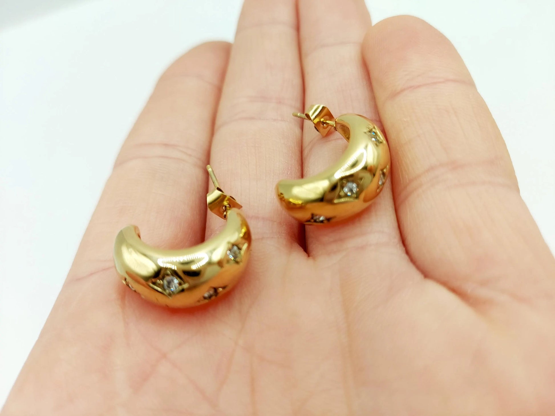 Elegant Silver Teardrop Earrings with Cubic Zirconia - Waterproof Fashion Jewelry for Women (Copy) (Copy) steelstyle33