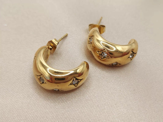 Elegant Silver Teardrop Earrings with Cubic Zirconia - Waterproof Fashion Jewelry for Women (Copy) (Copy) steelstyle33