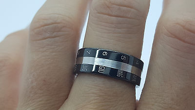 RING STAINLESS STEEL 316L WITH CALENDAR MEN'S WOMEN'S Unbranded