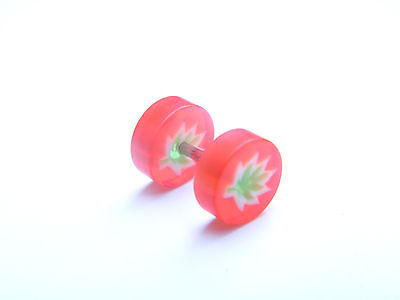 PAIR OF 7MM MEN'S UNISEX FAKE EAR PLUGS STAINLESS STEEL STUD BODY PIERCING none