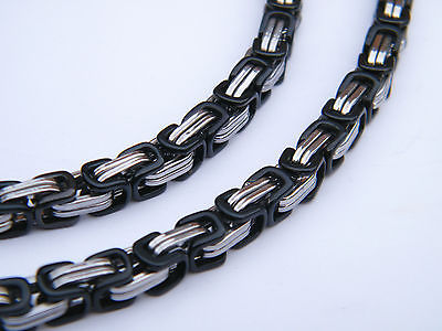 NECKLACE STAINLESS STEEL 316L SILVER/BLACK MEN'S JEWELLERY NECKLACE KH none