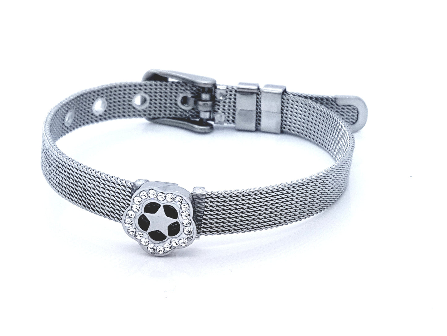 WOMEN'S STAINLESS STEEL REFLEXIONS BRACELET SILVER JEWELLERY FLOWER steelstyle33