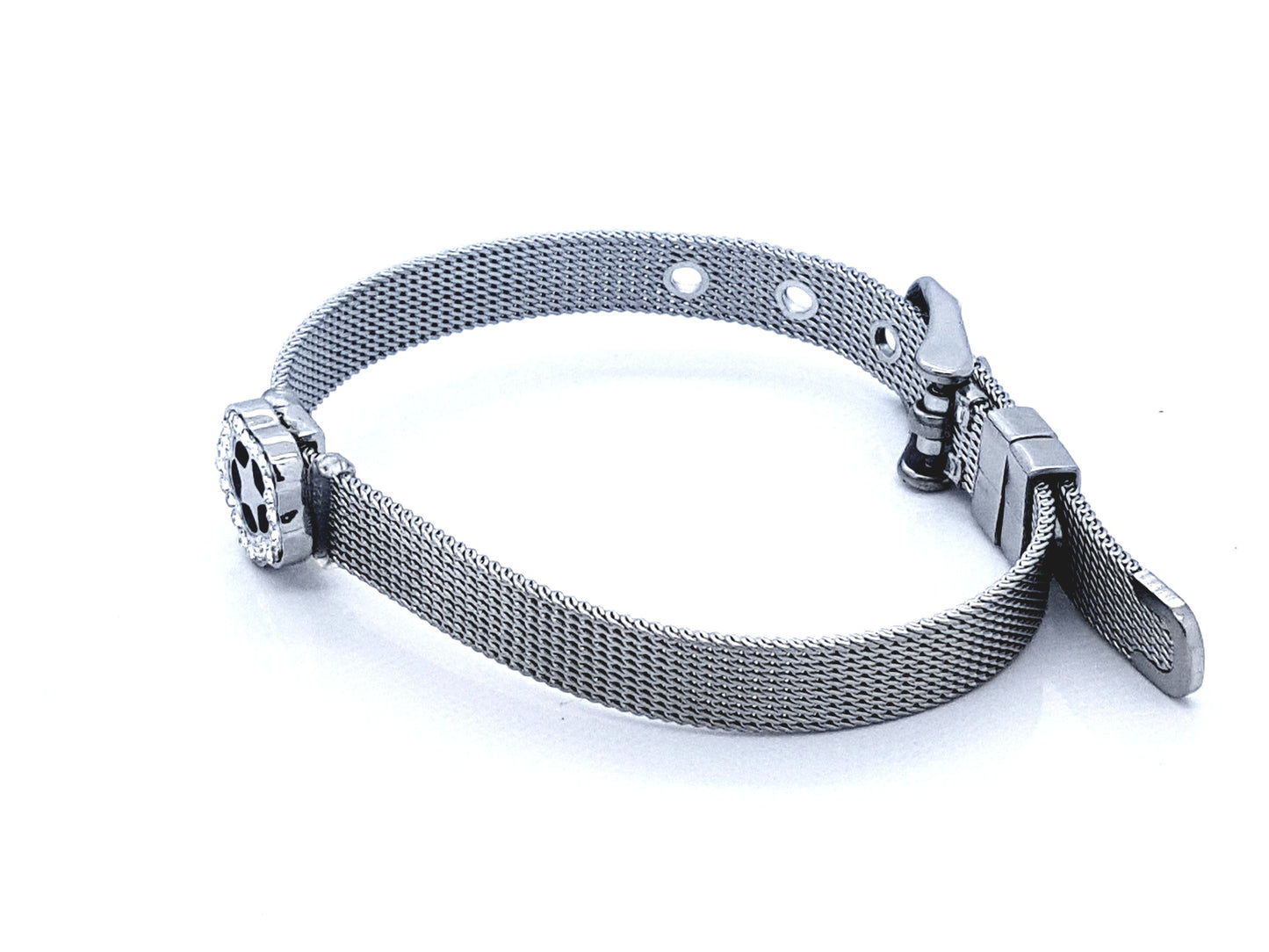 WOMEN'S STAINLESS STEEL REFLEXIONS BRACELET SILVER JEWELLERY FLOWER steelstyle33