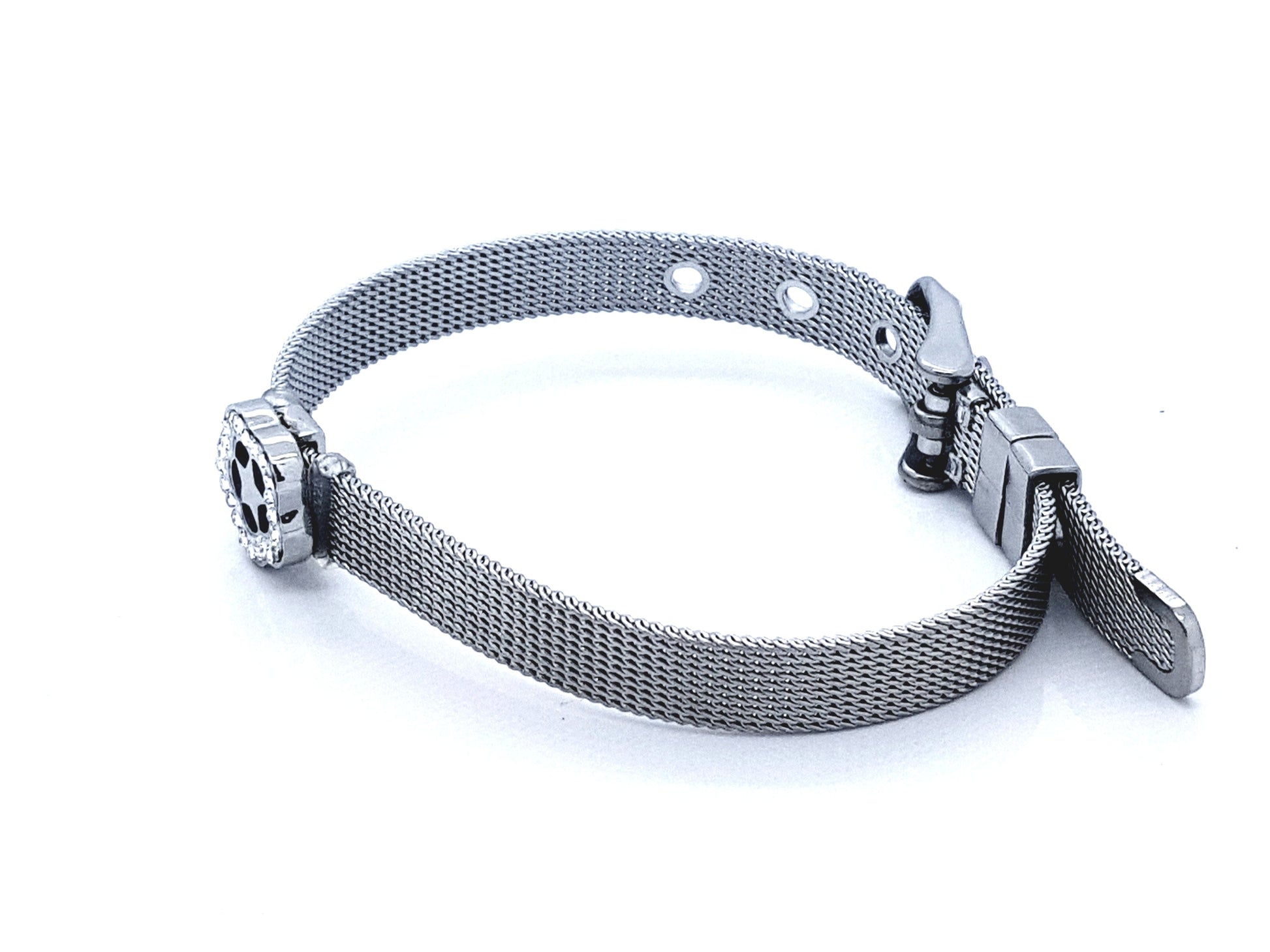 WOMEN'S STAINLESS STEEL REFLEXIONS BRACELET SILVER JEWELLERY FLOWER steelstyle33