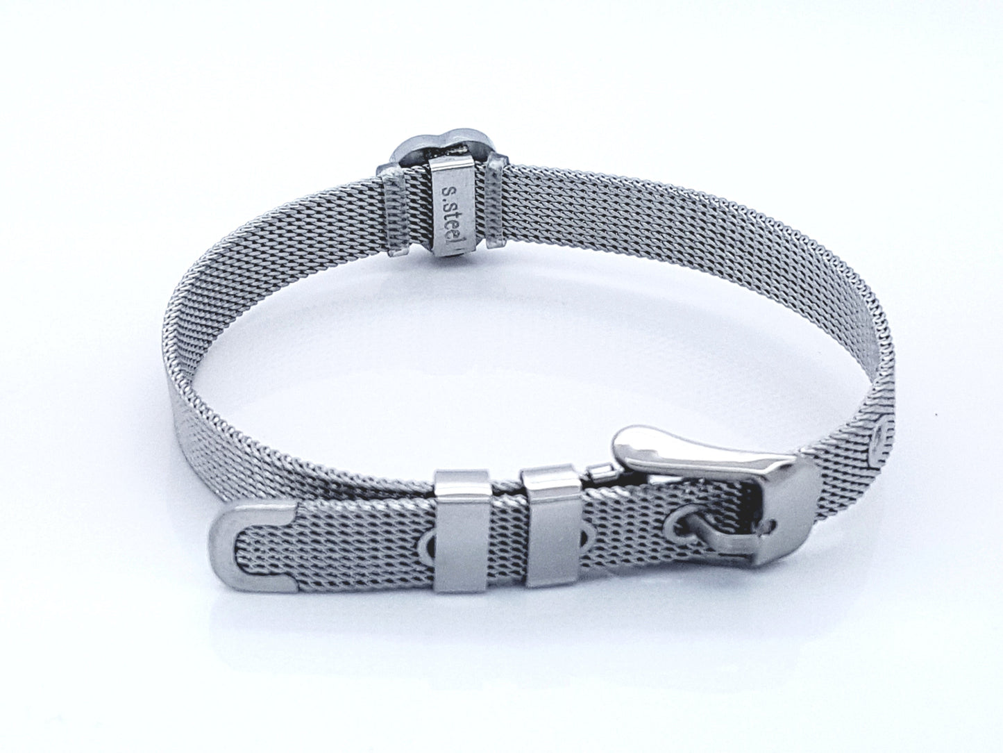 WOMEN'S STAINLESS STEEL REFLEXIONS BRACELET SILVER JEWELLERY FLOWER steelstyle33