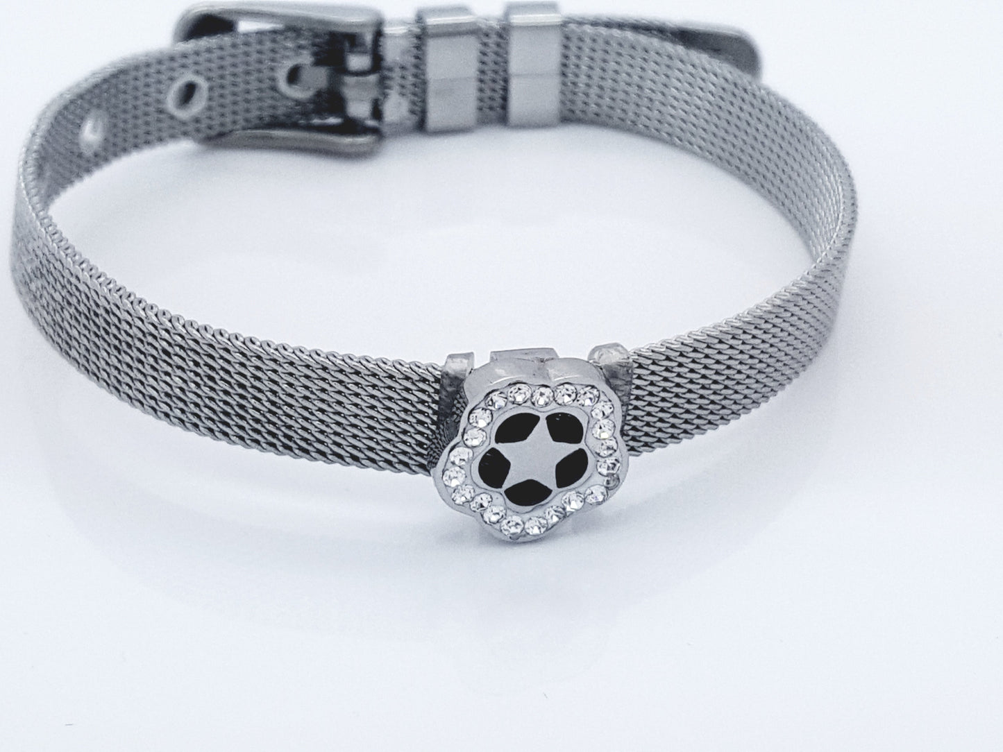 WOMEN'S STAINLESS STEEL REFLEXIONS BRACELET SILVER JEWELLERY FLOWER steelstyle33