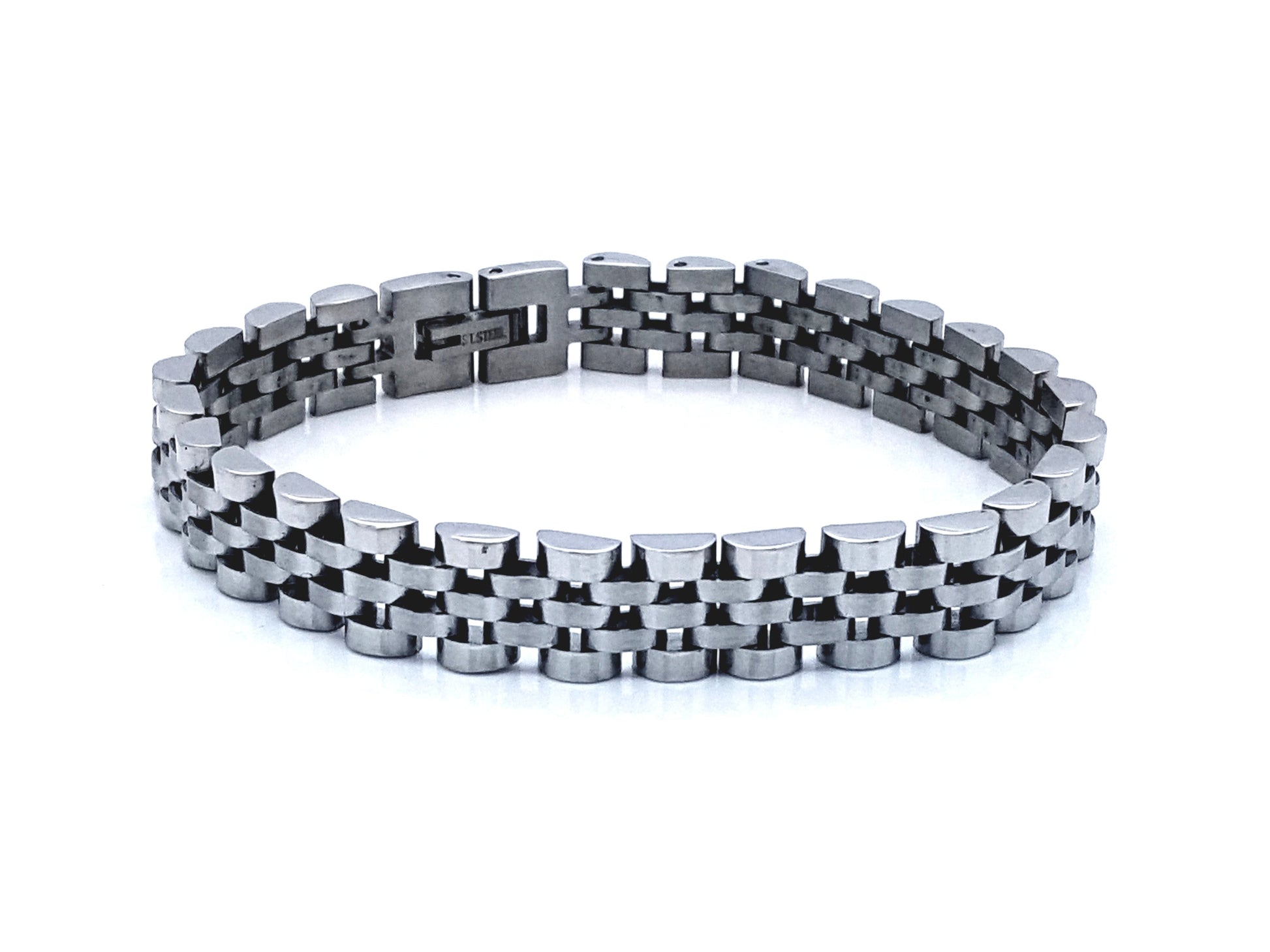 HIGH QUALITY MEN'S WOMEN'S STAINLESS STEEL CLASSIC SILVER BRACELET steelstyle33