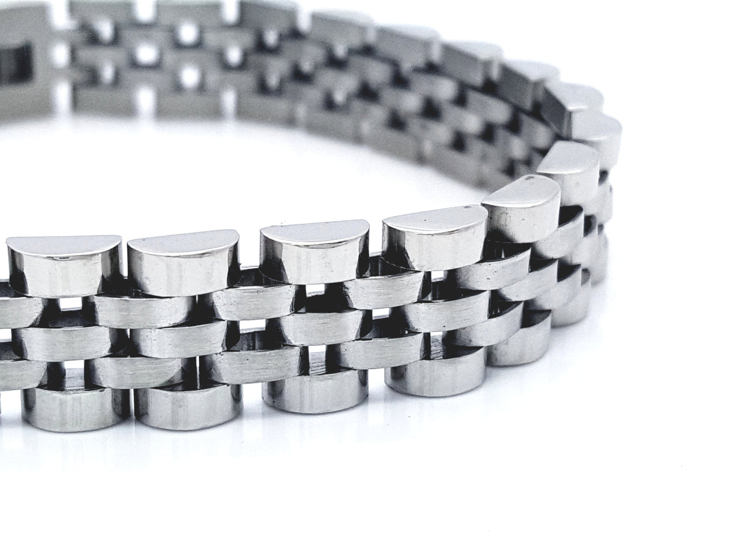 HIGH QUALITY MEN'S WOMEN'S STAINLESS STEEL CLASSIC SILVER BRACELET steelstyle33