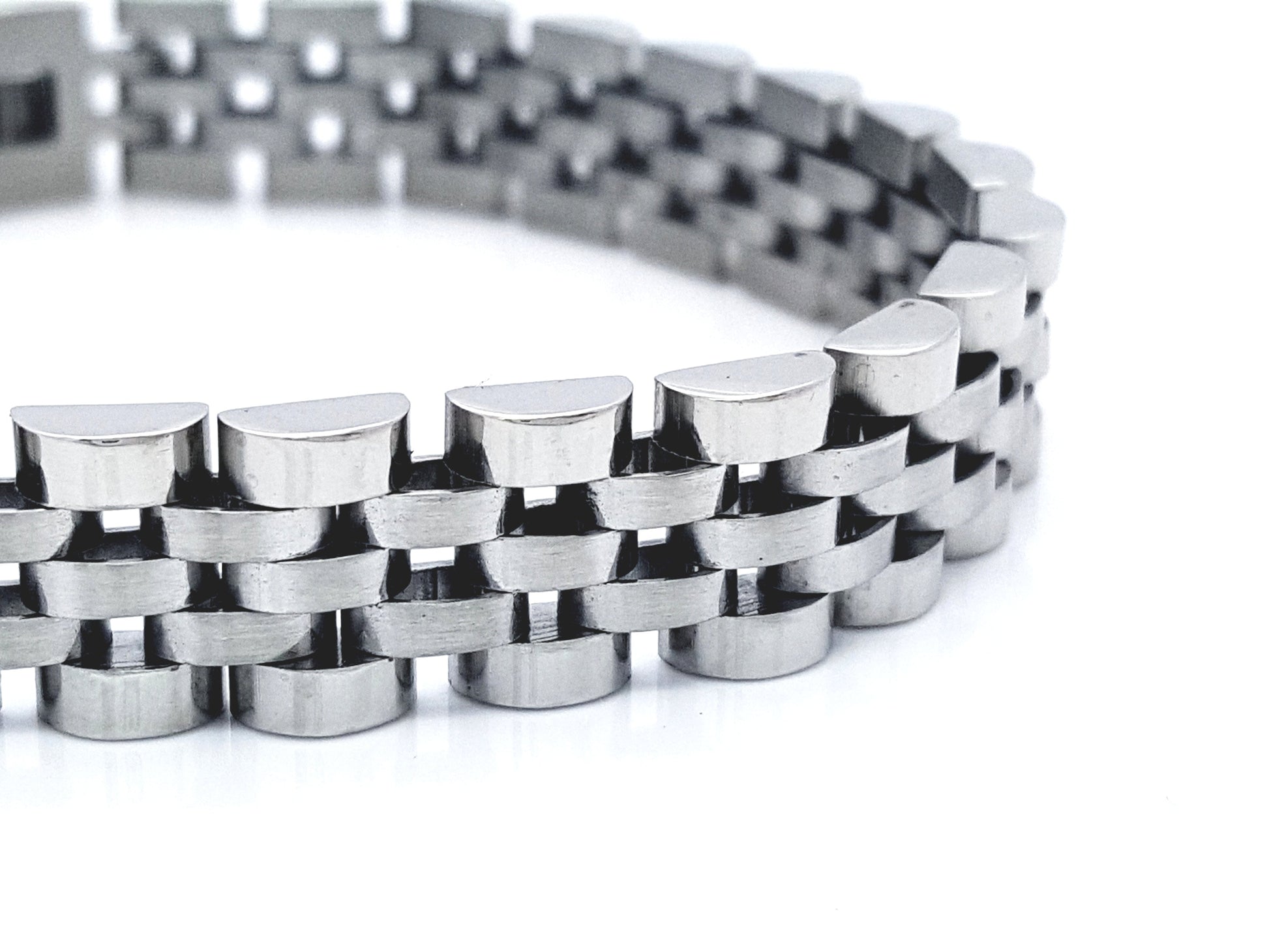 HIGH QUALITY MEN'S WOMEN'S STAINLESS STEEL CLASSIC SILVER BRACELET steelstyle33
