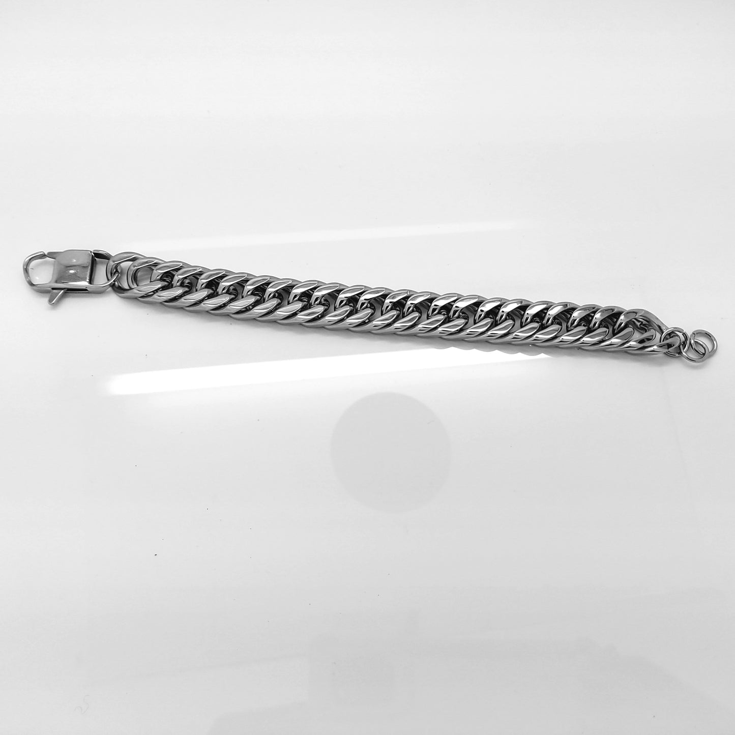 MEN'S LARGE STAINLESS STEEL SILVER 316L LINK CHAIN BRACELET 15 MM steelstyle33