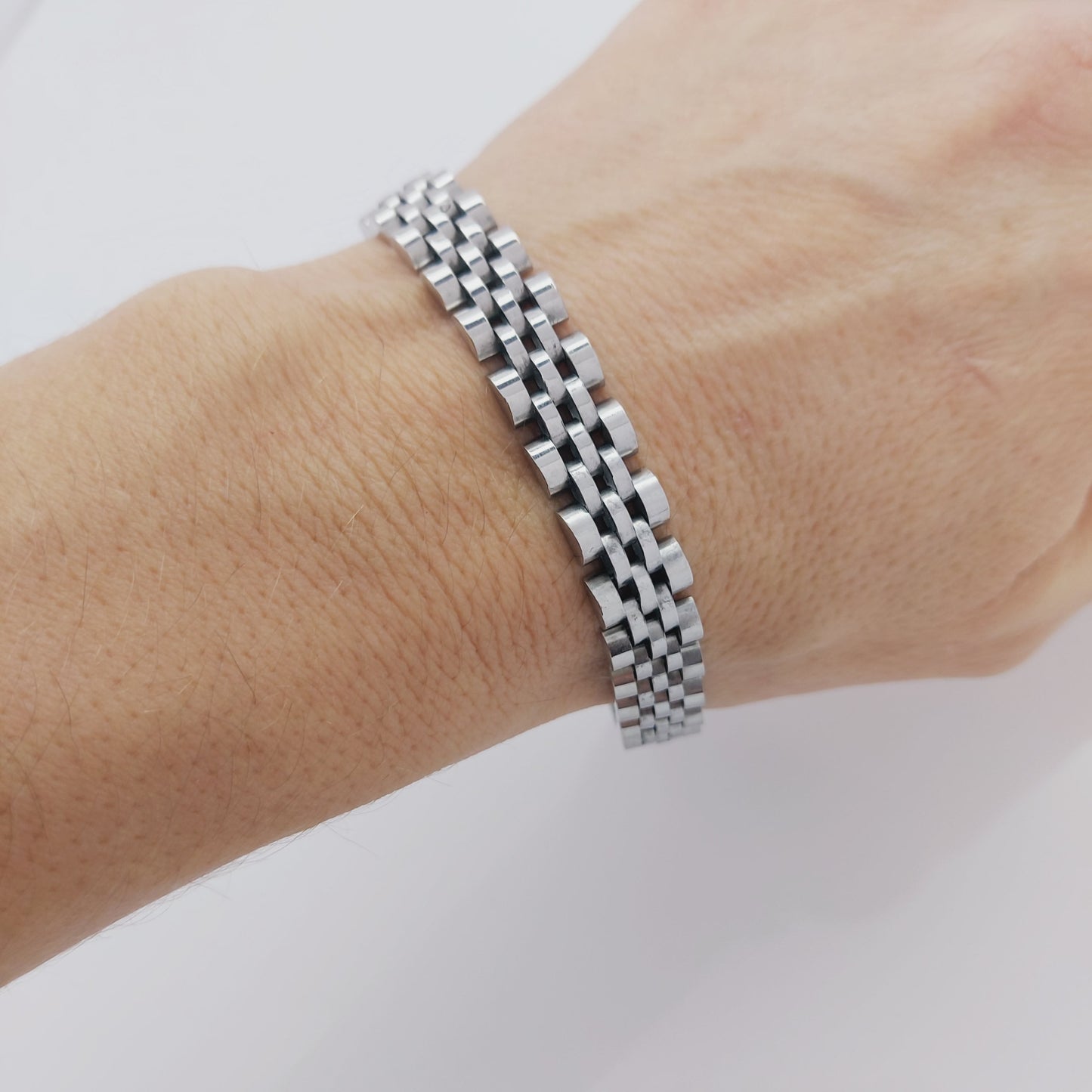 HIGH QUALITY MEN'S WOMEN'S STAINLESS STEEL CLASSIC SILVER BRACELET steelstyle33