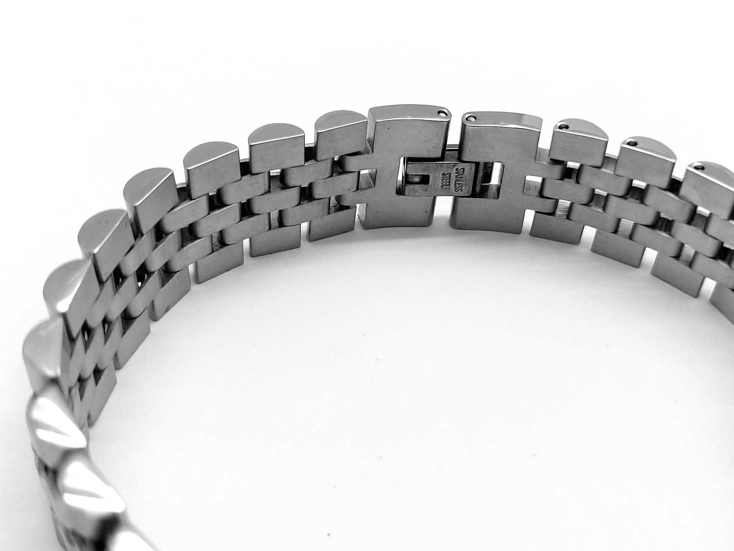 HIGH QUALITY MEN'S WOMEN'S STAINLESS STEEL CLASSIC BRACELET SILVER LARGE steelstyle33