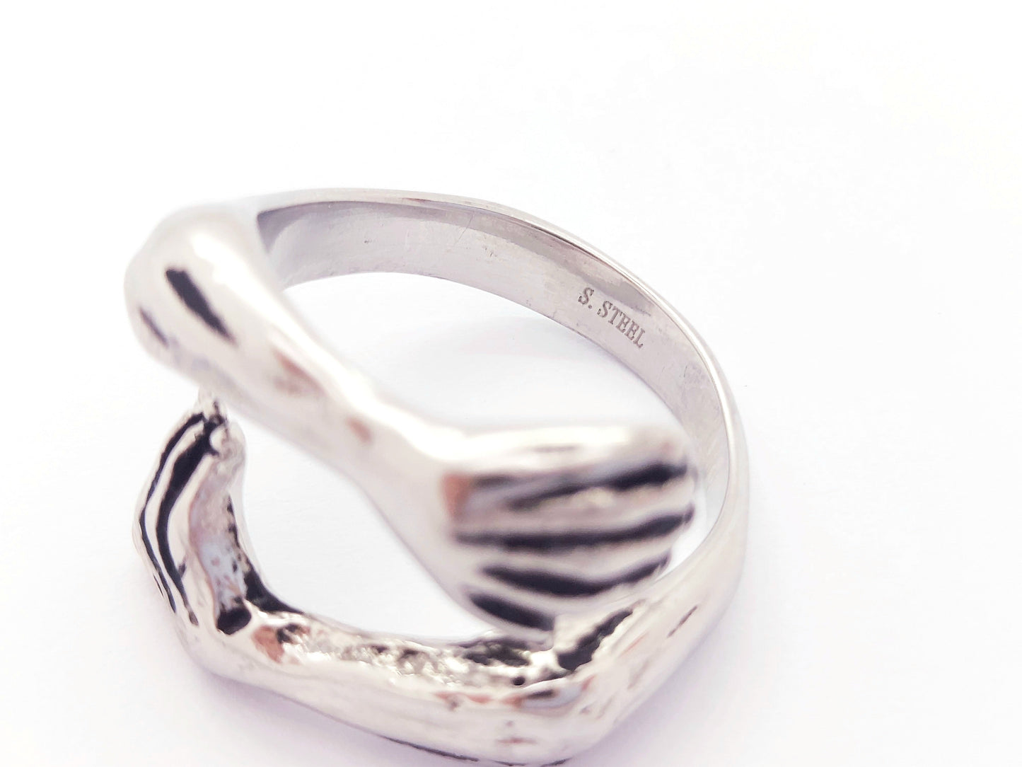 Silver Love Hugging ring stainless steel 316L vintage steelstyle33
