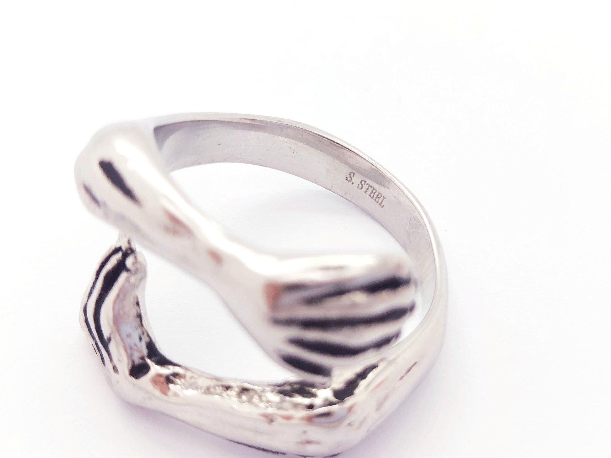 Silver Love Hugging ring stainless steel 316L vintage steelstyle33