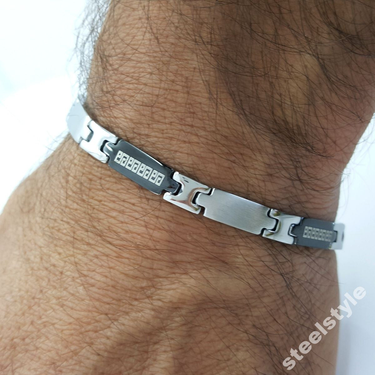STAINLESS STEEL BRACELET ROMAN STYLE MEN'S JEWELLERY BRACELET RS12 n/a