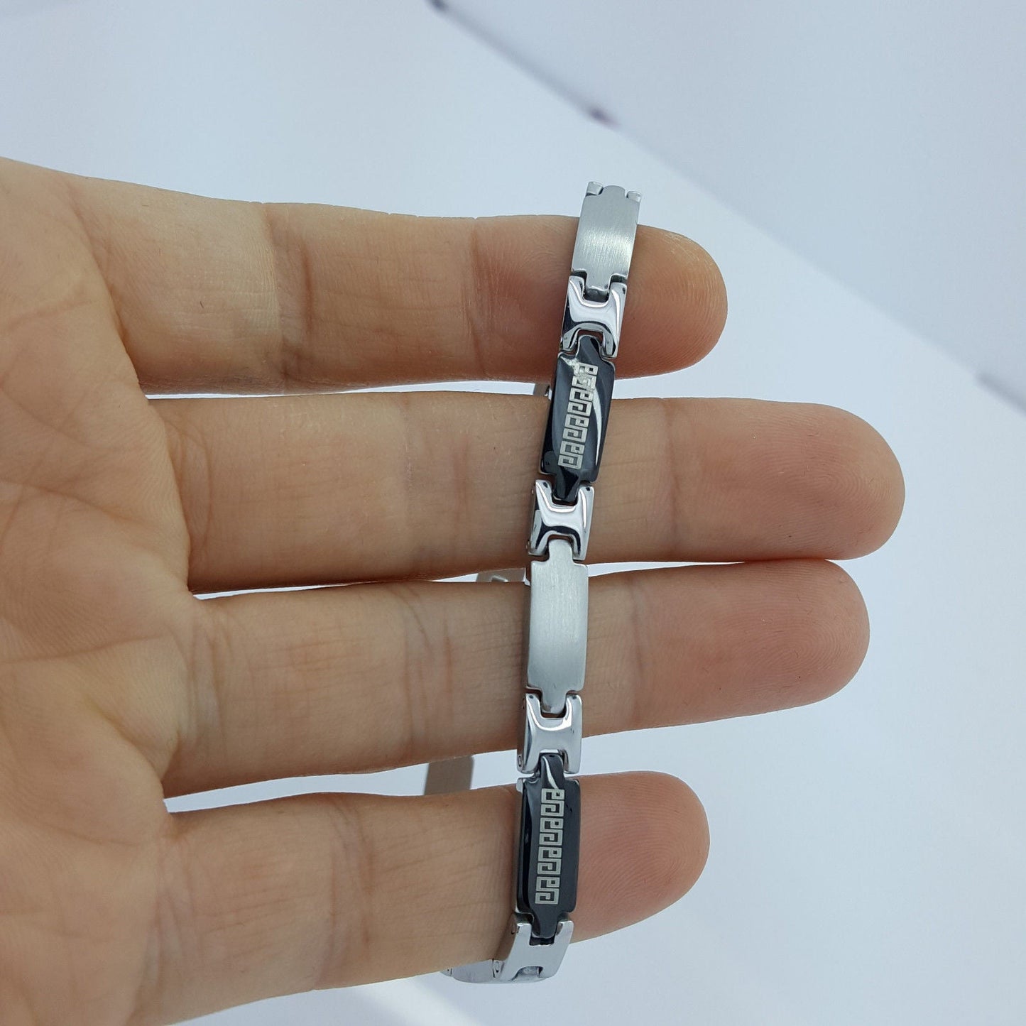 STAINLESS STEEL BRACELET ROMAN STYLE MEN'S JEWELLERY BRACELET RS12 n/a