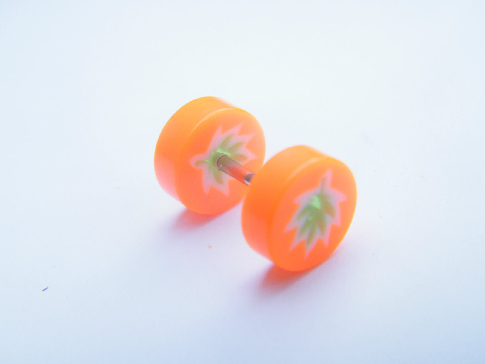 PAIR OF 7MM MEN'S UNISEX FAKE EAR PLUGS STAINLESS STEEL STUD BODY PIERCING none