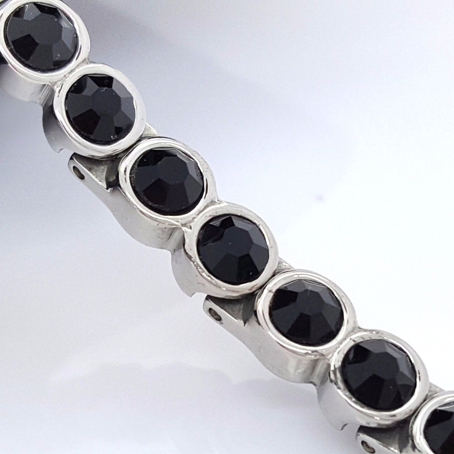 LADIE'S ELEGANT BIO MAGNETIC BRACELET 5 in 1 WITH BLACK ZIRCON STONES MZ2 steelstyle33