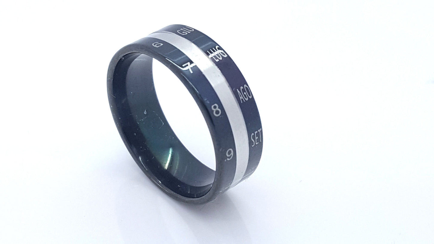 RING STAINLESS STEEL 316L WITH CALENDAR MEN'S WOMEN'S Unbranded