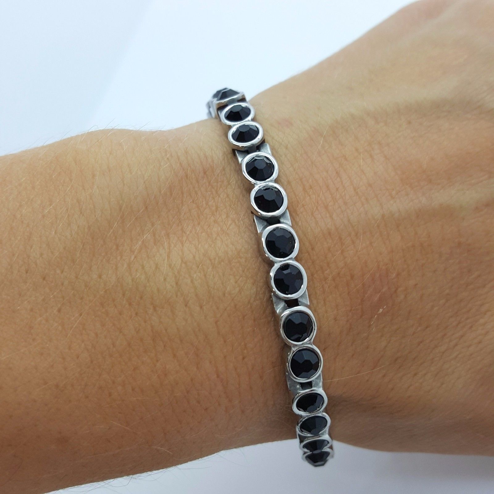 LADIE'S ELEGANT BIO MAGNETIC BRACELET 5 in 1 WITH BLACK ZIRCON STONES MZ2 steelstyle33