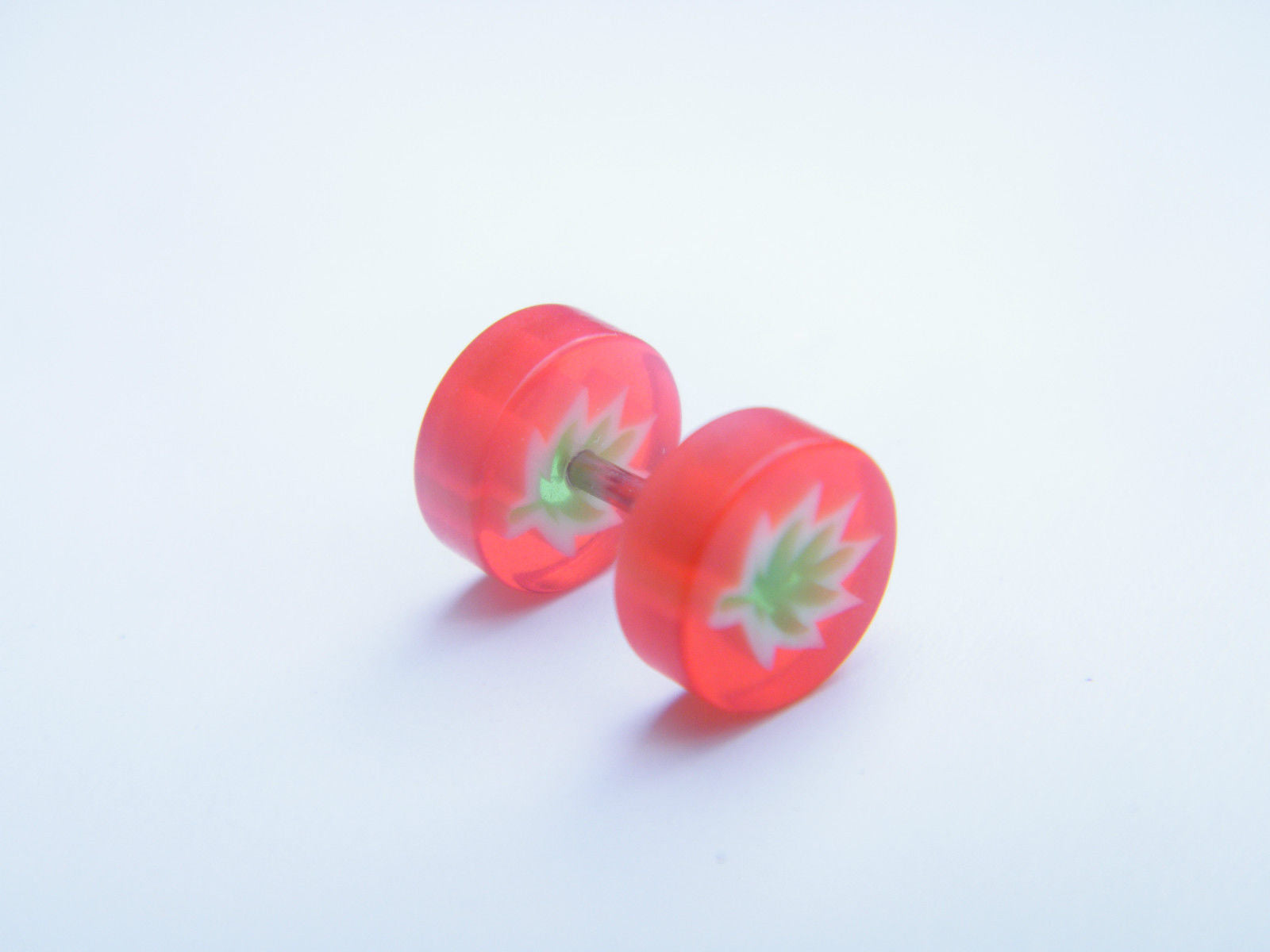 PAIR OF 7MM MEN'S UNISEX FAKE EAR PLUGS STAINLESS STEEL STUD BODY PIERCING none
