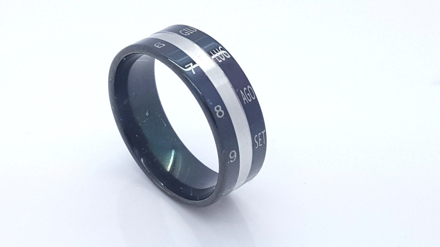 RING STAINLESS STEEL 316L WITH CALENDAR MEN'S WOMEN'S Unbranded