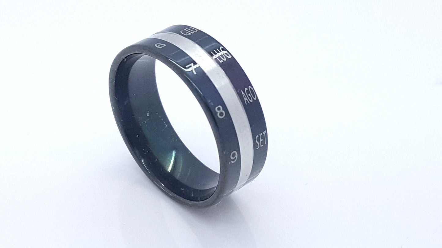 RING STAINLESS STEEL 316L WITH CALENDAR MEN'S WOMEN'S Unbranded