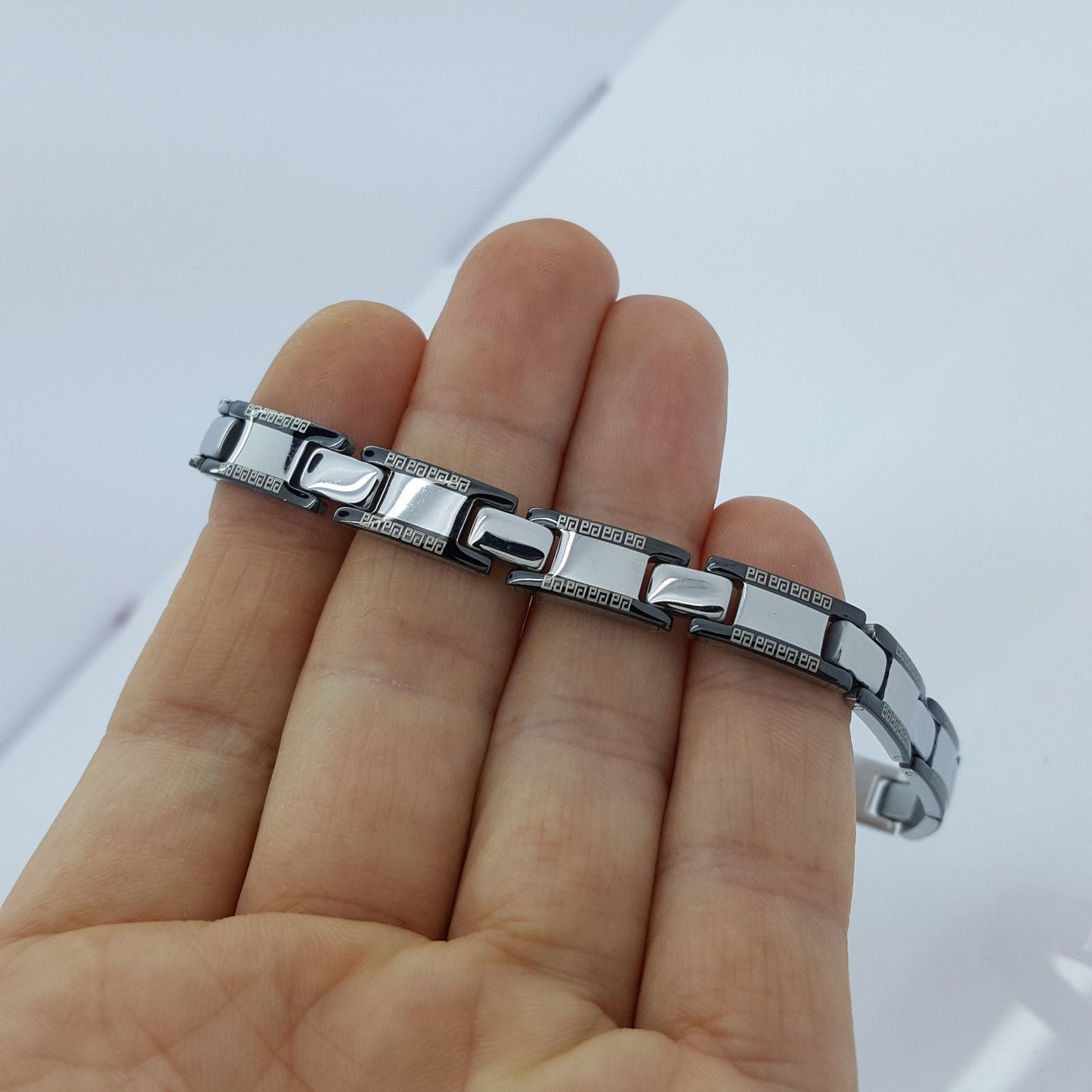 STAINLESS STEEL BRACELET ROMAN STYLE MEN'S JEWELLERY BRACELET RS14 none