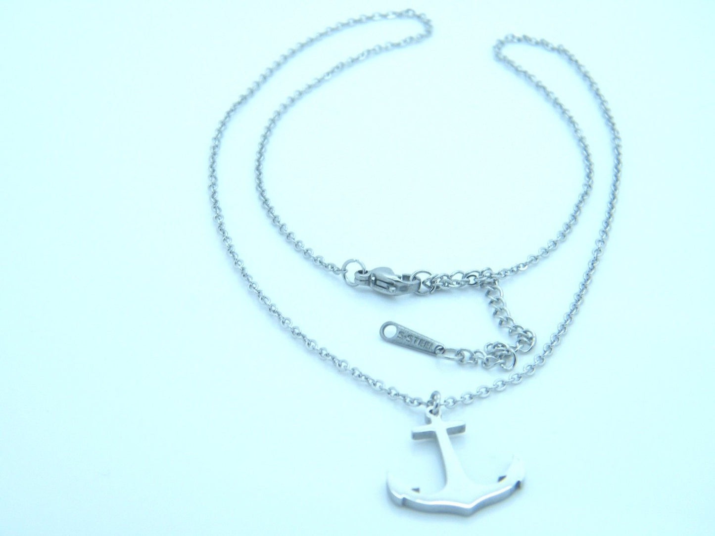 WOMEN"S MEN'S SILVER STAINLESS STEEL 316L PENDANT NECKLACE D4