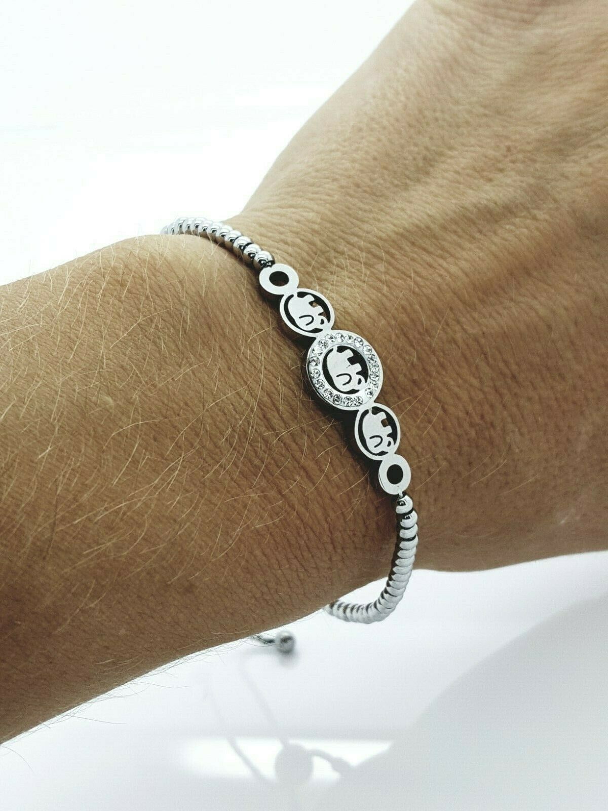 WOMEN'S STAINLESS STEEL SLIDING BRACELET ELEPHANT LADIE'S JEWELLERY