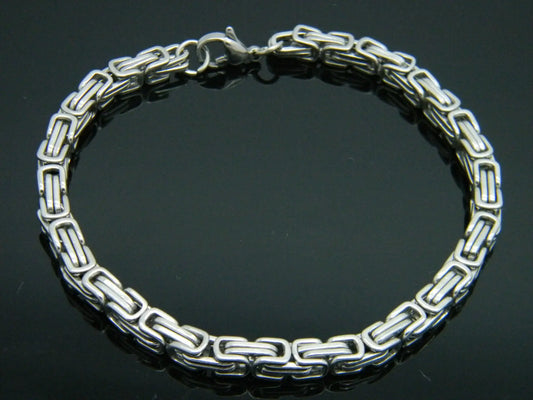 MEN'S WOMEN'S CHUNKY LINK CHAIN BYZANTINE STAINLESS STEEL BRACELET steelstyle33