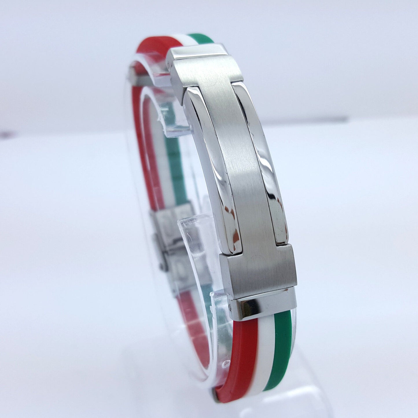 BRACELET WRISTBAND STAINLESS STEEL ITALIAN FLAG JEWELLERY BRACELET 01